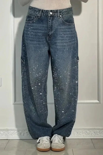 Aimee™ | Starry Denim Wide-Leg Jeans