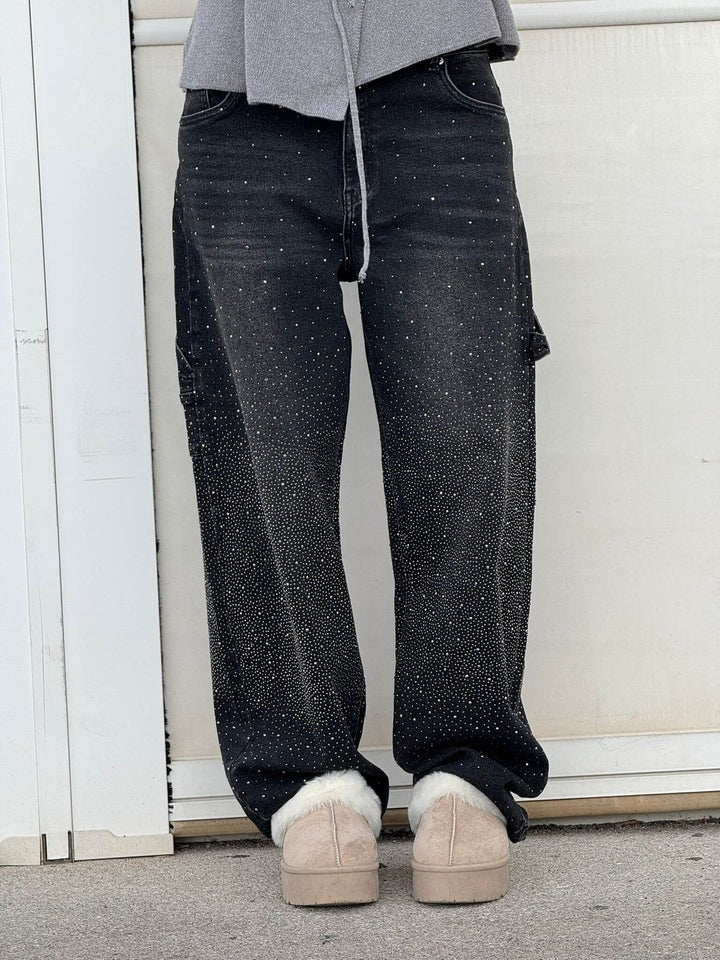 Aimee™ | Starry Denim Wide-Leg Jeans
