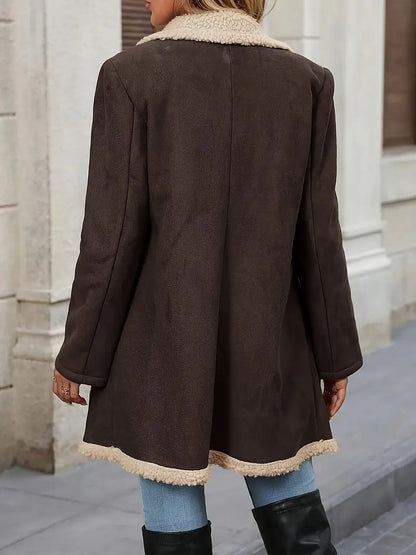 Quinla™ | Double-breasted Shearling Collar Coat
