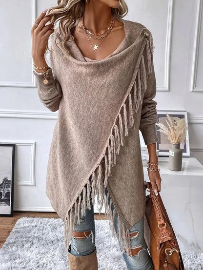 Fringely™ | Wrap & Fringed Sweater