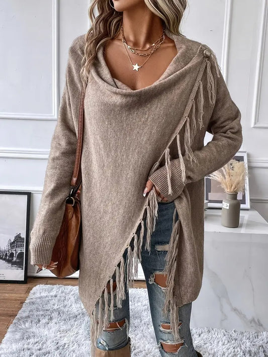 Fringely™ | Wrap & Fringed Sweater