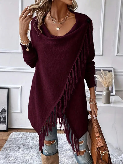 Fringely™ | Wrap & Fringed Sweater