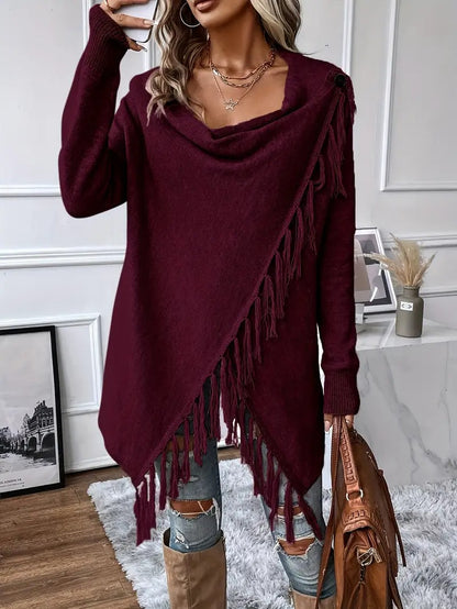 Fringely™ | Wrap & Fringed Sweater