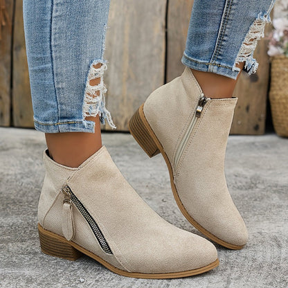 Wysteria™ | Chic Zip-Up Ankle Boots