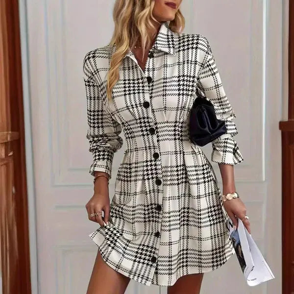 Thessa™ | Plaid Button Dress