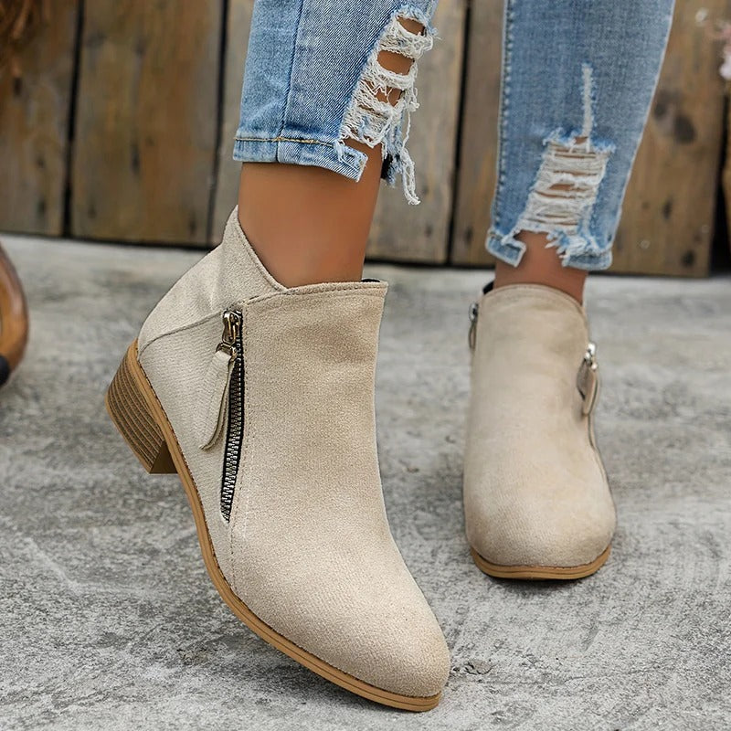 Wysteria™ | Chic Zip-Up Ankle Boots