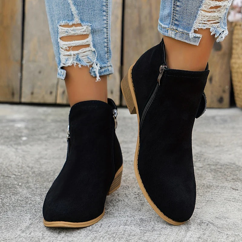 Wysteria™ | Chic Zip-Up Ankle Boots