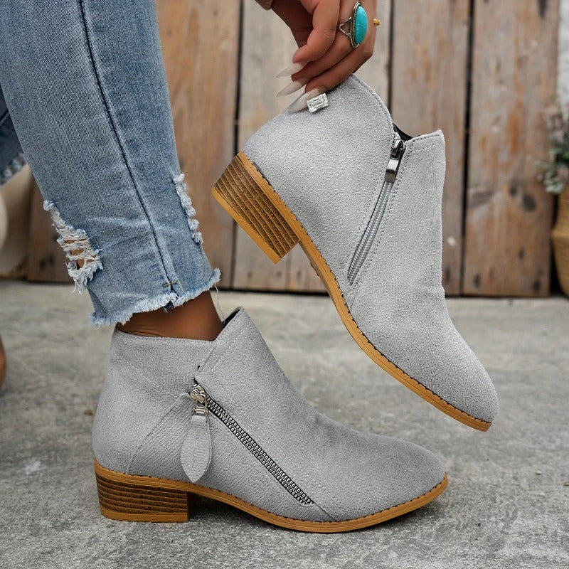 Wysteria™ | Chic Zip-Up Ankle Boots