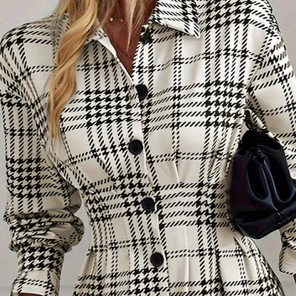 Thessa™ | Plaid Button Dress