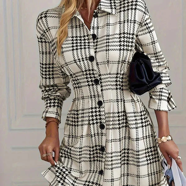 Thessa™ | Plaid Button Dress