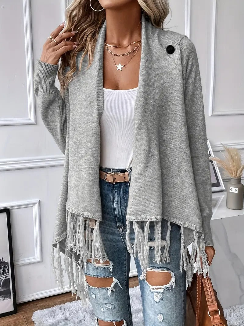 Fringely™ | Wrap & Fringed Sweater
