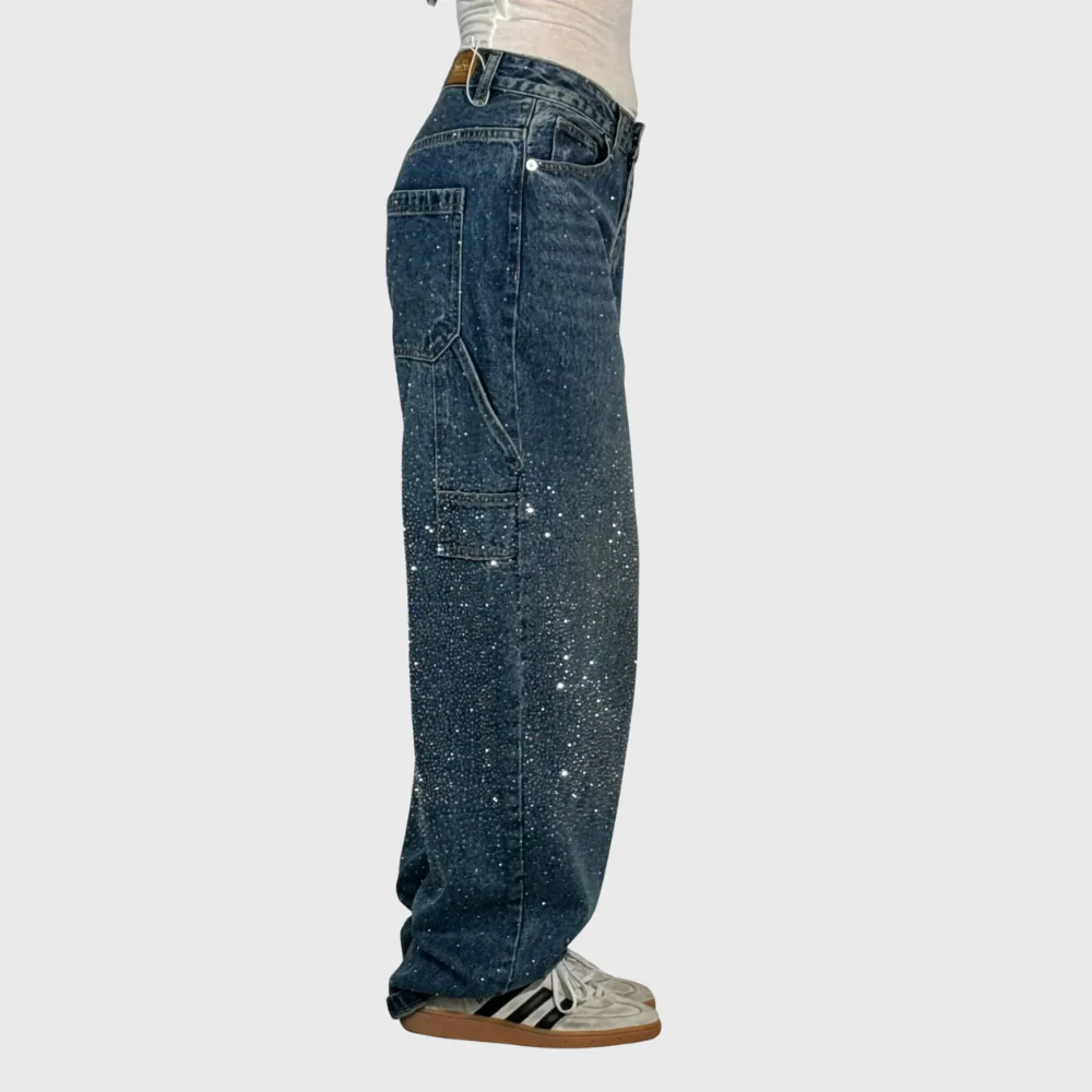 Aimee™ | Starry Denim Wide-Leg Jeans