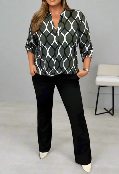 Amelie™ | Elegant Long Sleeve Blouse