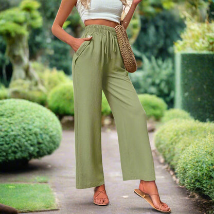 Laoise™ | High-Waisted Elastic Trousers