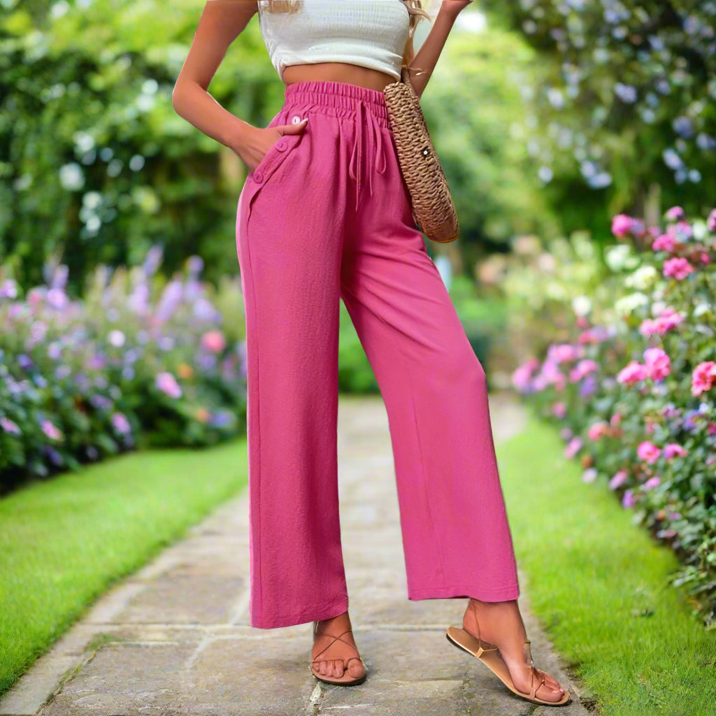 Laoise™ | High-Waisted Elastic Trousers