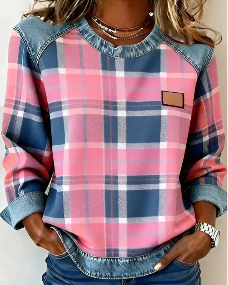 Susan™ | Denim Crew-neck Sweater