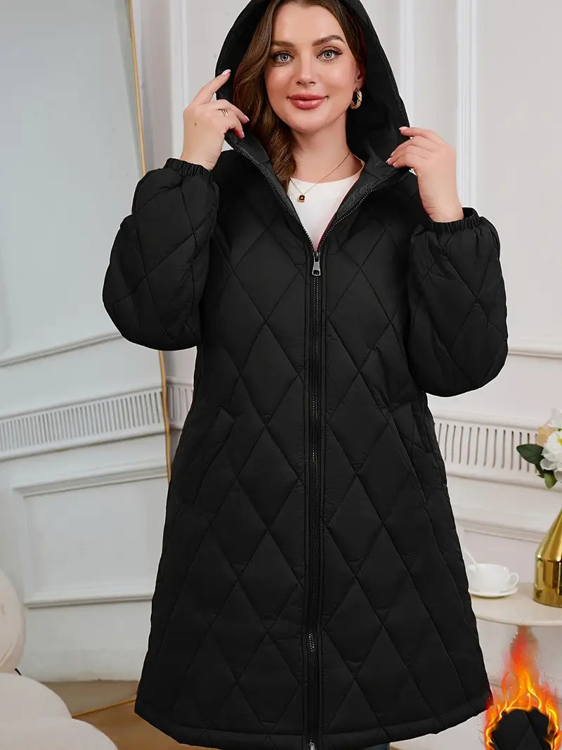 Galena™ | Quilted Hooded Long Coat