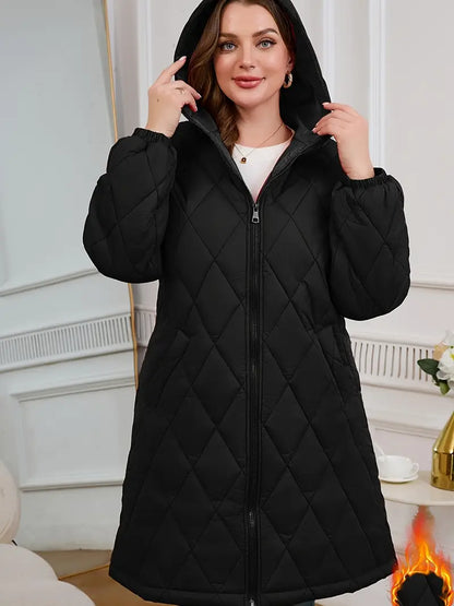 Galena™ | Quilted Hooded Long Coat