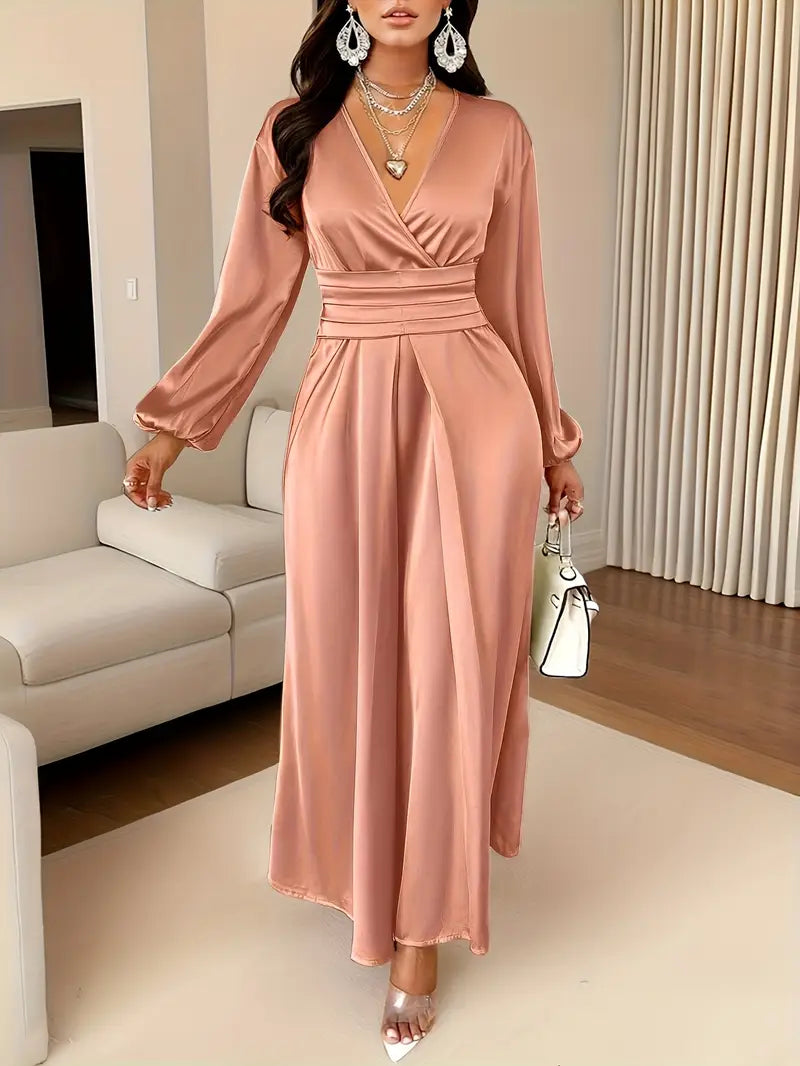 Zayna™ | Satin Wrap-Around Dress