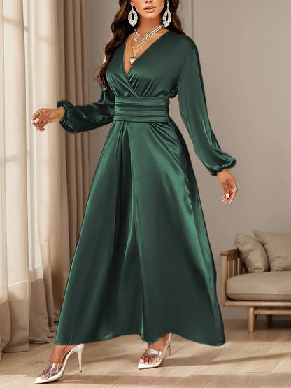 Zayna™ | Satin Wrap-Around Dress