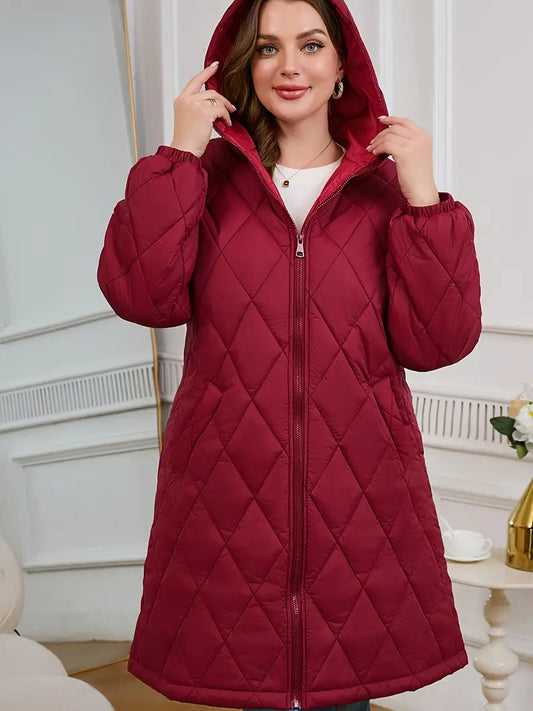 Galena™ | Quilted Hooded Long Coat