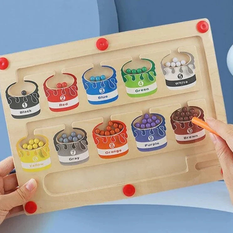 KleurenMaze™ - Houten Educatieve Magneetspel